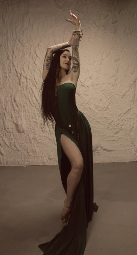 sara dancing in green dress